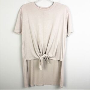 FREE PRESS | High Low Tie Front Short Sleeve Top Women’s Size Large